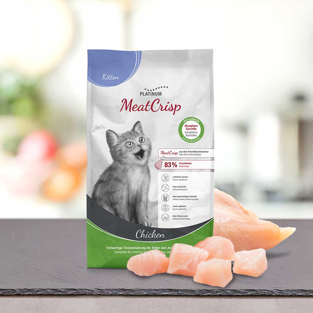 Platinum | Alimento seco para gatitos MeatCrisp Kitten Chicken, pollo