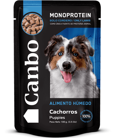 Canbo Trocitos en salsa de cordero, cachorros – sobre frontal