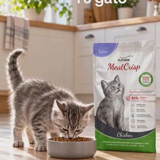 Platinum Perú: MeatCrisp para gatos, preparación con carne fresca