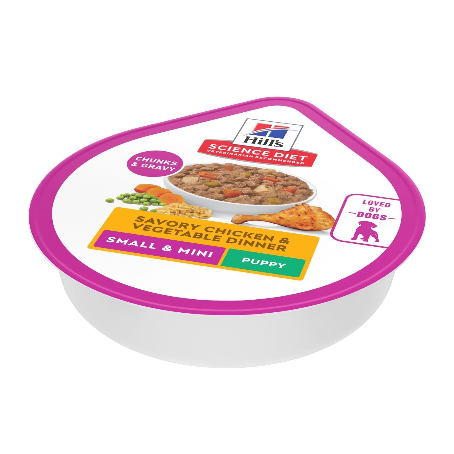 Hill's Science Diet | Alimento húmedo para perros cachorros de razas pequeñas y miniatura Puppy Small & Mini. Estofado de pollo y vegetales (Pack de 6 latas de 99 g)