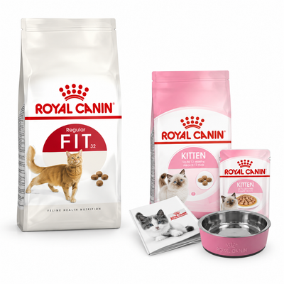 Royal Canin Pack Fit 32 2 kg + Pack Kitten 400 g de regalo — imagen referencial generada a partir del afiche del proveedor.