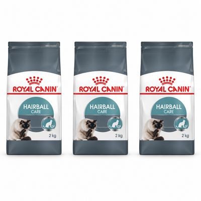 Royal Canin Pack Hairball Care 3 bolsas de 2 kg (1 + 2 de regalo) — imagen referencial generada a partir del afiche del proveedor.