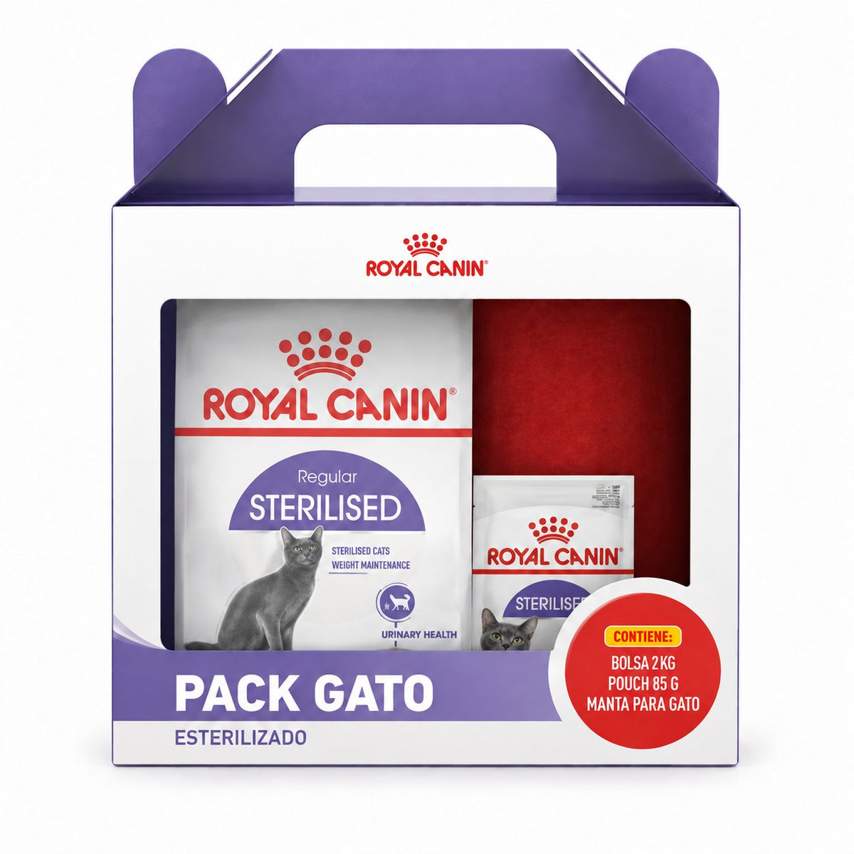 Royal Canin Pack Sterilised 2 kg — imagen referencial generada a partir del afiche