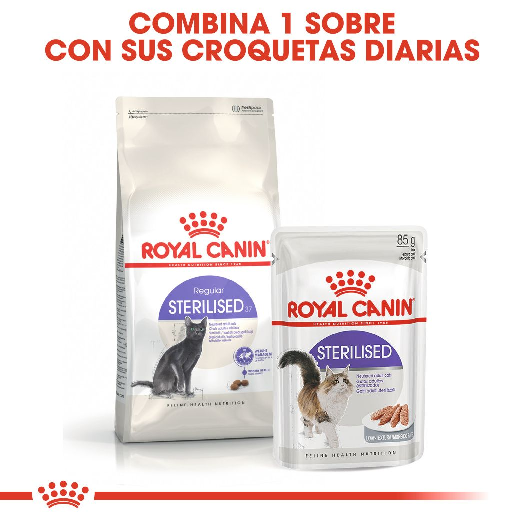 Royal Canin Sterilised 37 · combina sobre y croquetas