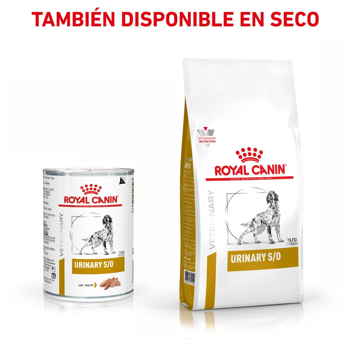 Royal Canin Urinary S/O lata para perros · también disponible en seco