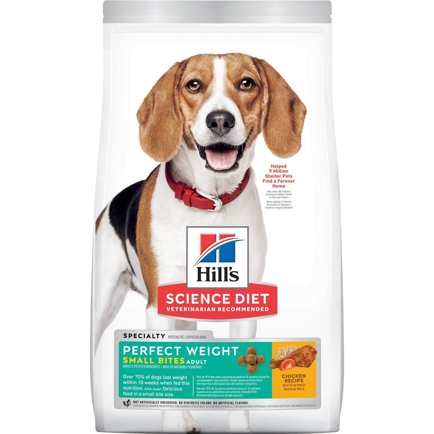 Hill's Science Diet | Alimento seco para perros adultos Adult Perfect Weight. Receta de pollo.