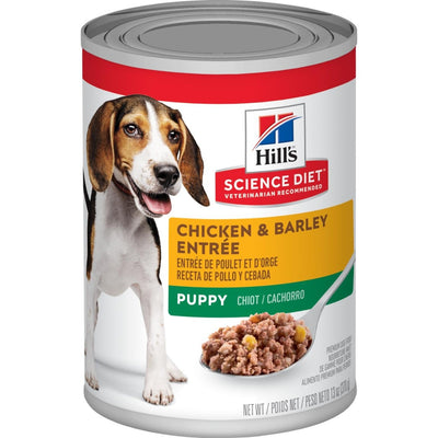 Hill's Science Diet | Alimento húmedo para perros cachorros Puppy. Receta de pollo y cebada (Pack de 6 latas de 370 g)