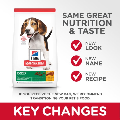 Hill's Science Diet | Alimento seco para perros cachorros Puppy. Receta de pollo y cebada.