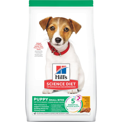 Hill's Science Diet | Alimento seco para perros cachorros Puppy Small Bites. Receta de cordero y arroz.