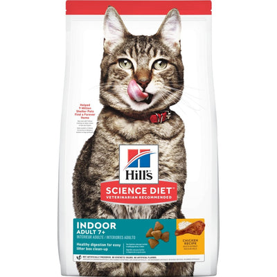 Hill's Science Diet | Alimento seco para gatos maduros Indoor Adult 7+. Receta de pollo