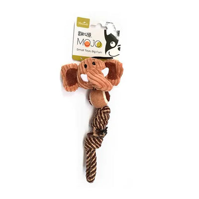 Zeus Mojo Naturals Tennis Rope, diseños elefante y jirafa
