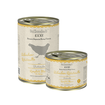 Dr.Clauder’s | BARF Komplett Cat, pollo Ratatouille para gatos — imagen oficial referencial de la receta