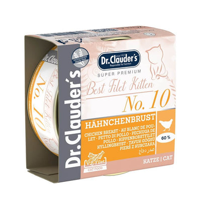 Dr.Clauder’s Best Filet Kitten N.º 10, pollo, 70 g