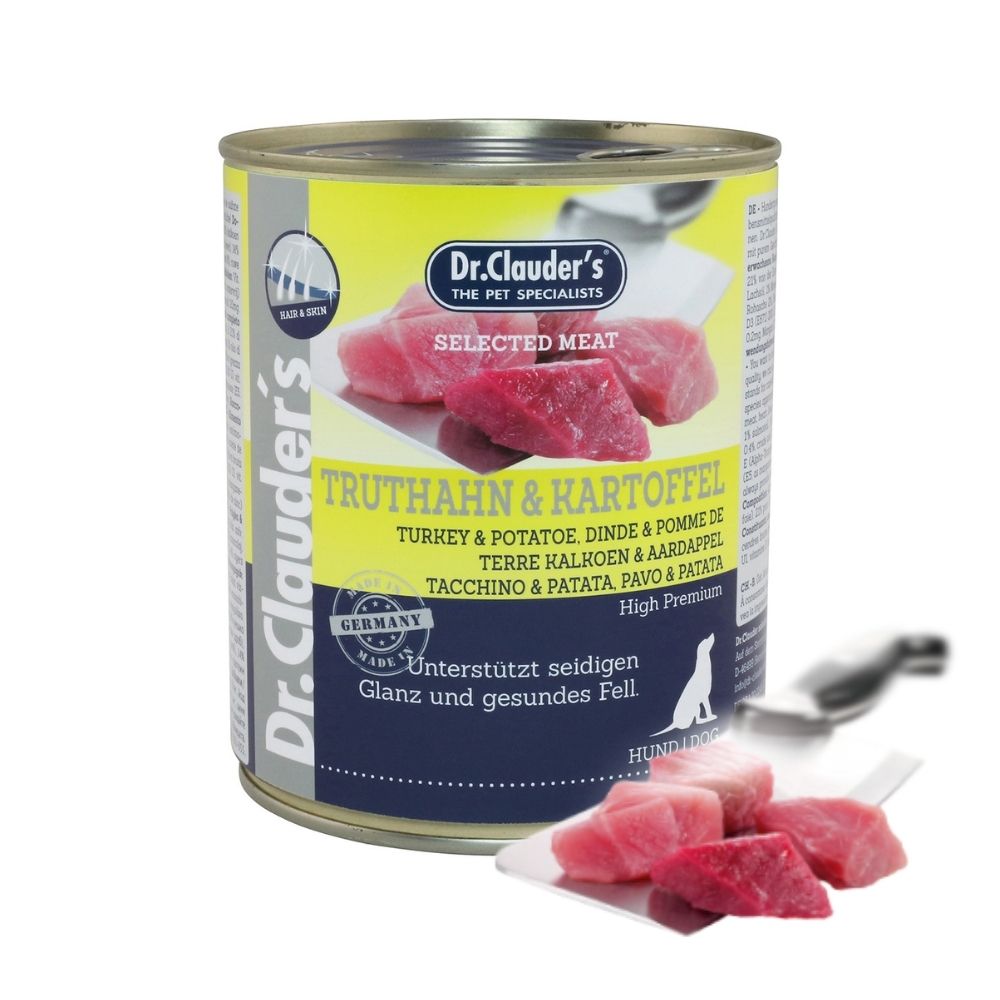Dr.Clauder’s | Selected Meat, pavo y papa para perros — Lata de 800 g