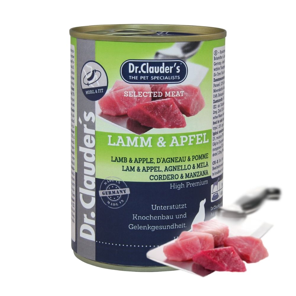 Dr.Clauder’s | Selected Meat, cordero y manzana para perros — Lata de 400 g