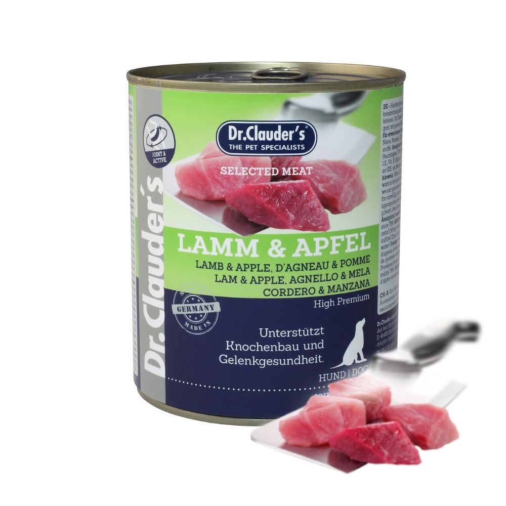 Dr.Clauder’s | Selected Meat, cordero y manzana para perros — Lata de 800 g