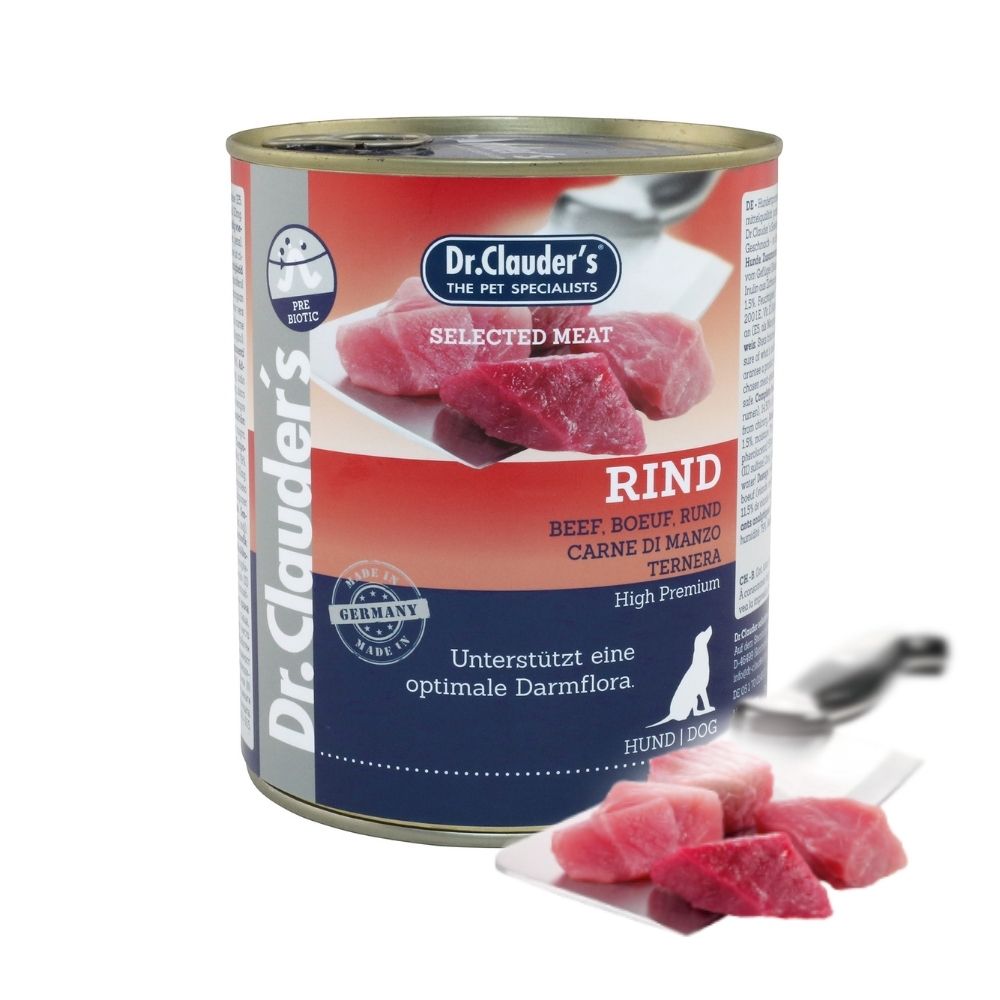 Dr.Clauder’s | Selected Meat, res para perros — Lata de 800 g