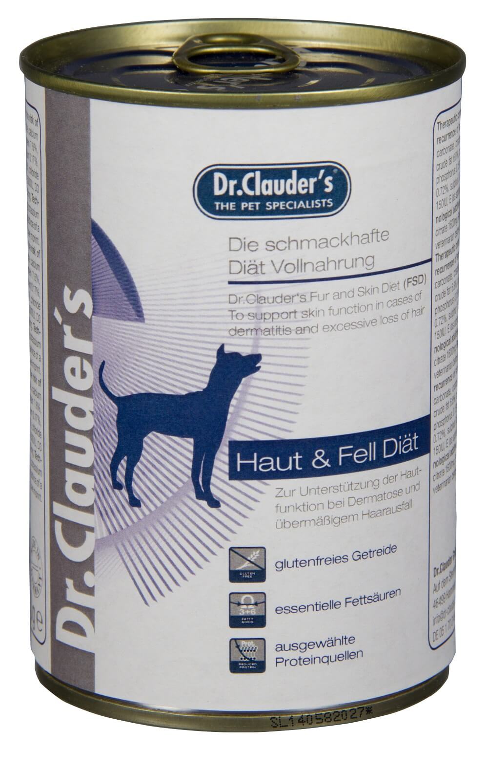 Dr.Clauder’s | Haut & Fell Diät, piel y pelaje — húmedo para perros — Lata de 400 g