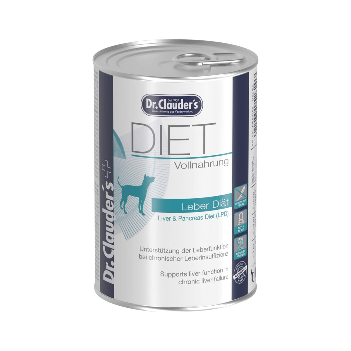 Dr.Clauder’s | Leber Diät, hepático — húmedo para perros — Lata de 400 g