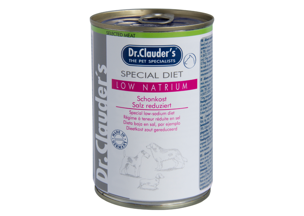 Dr.Clauder’s | Selected Meat Low Natrium, bajo en sodio para perros — Lata de 400 g
