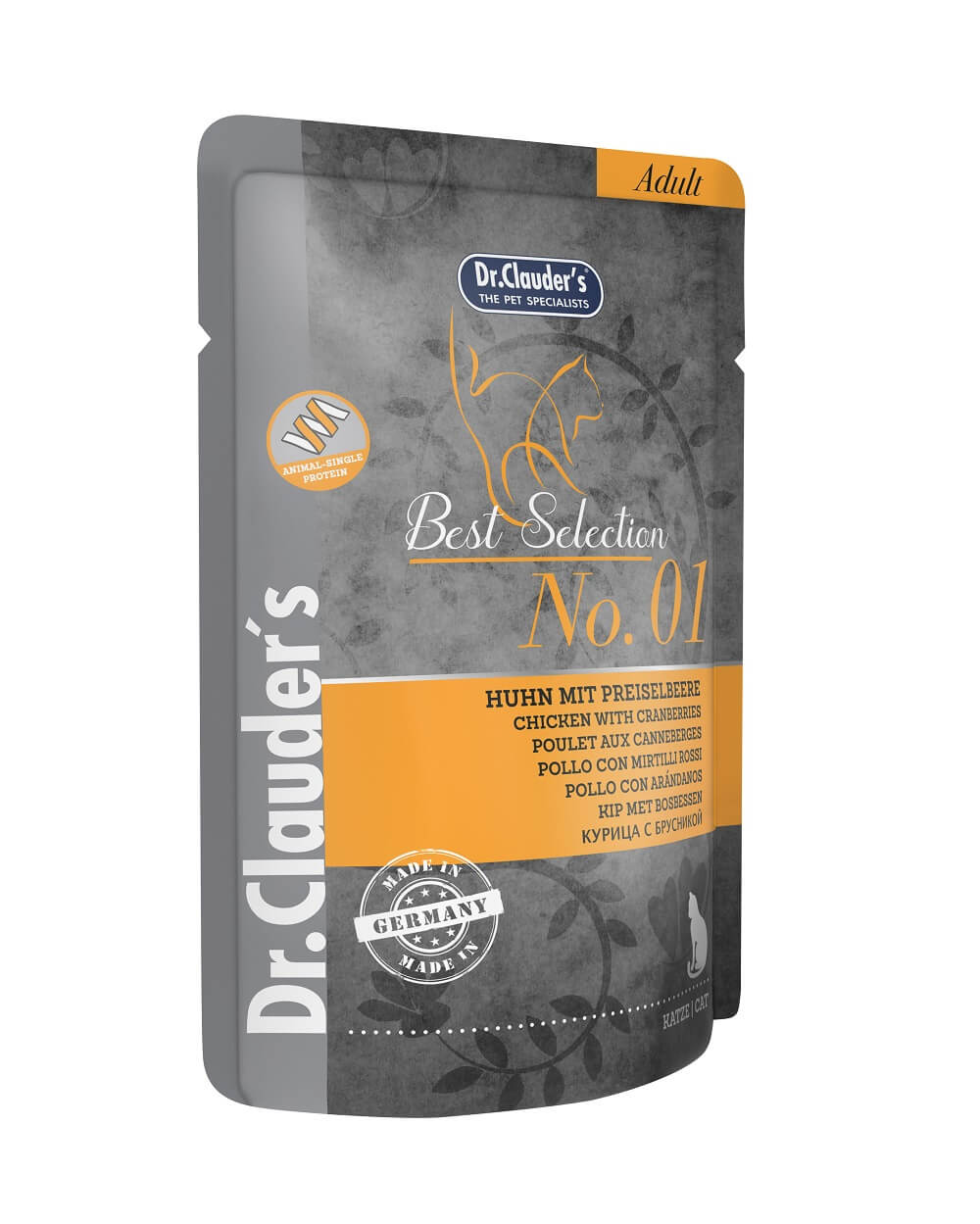 Dr.Clauder’s | Best Selection N.º 1, pollo con arándanos para gatos — Sobre de 85 g