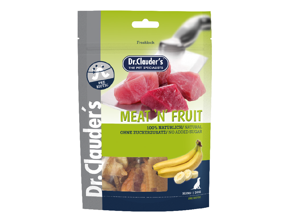 Dr.Clauder’s | Meat’n Fruit, plátano y pollo para perros — 80 g