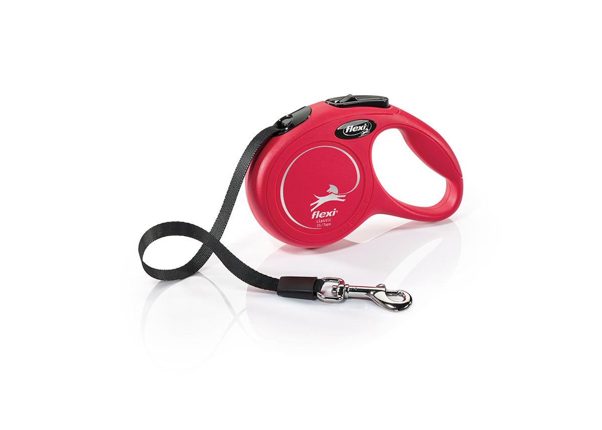 Flexi New Classic, correa extensible de cinta, XS · 12kg · 3m · Rojo
