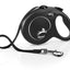 Flexi New Classic, correa extensible de cinta, L · 50kg · 5m · Negro