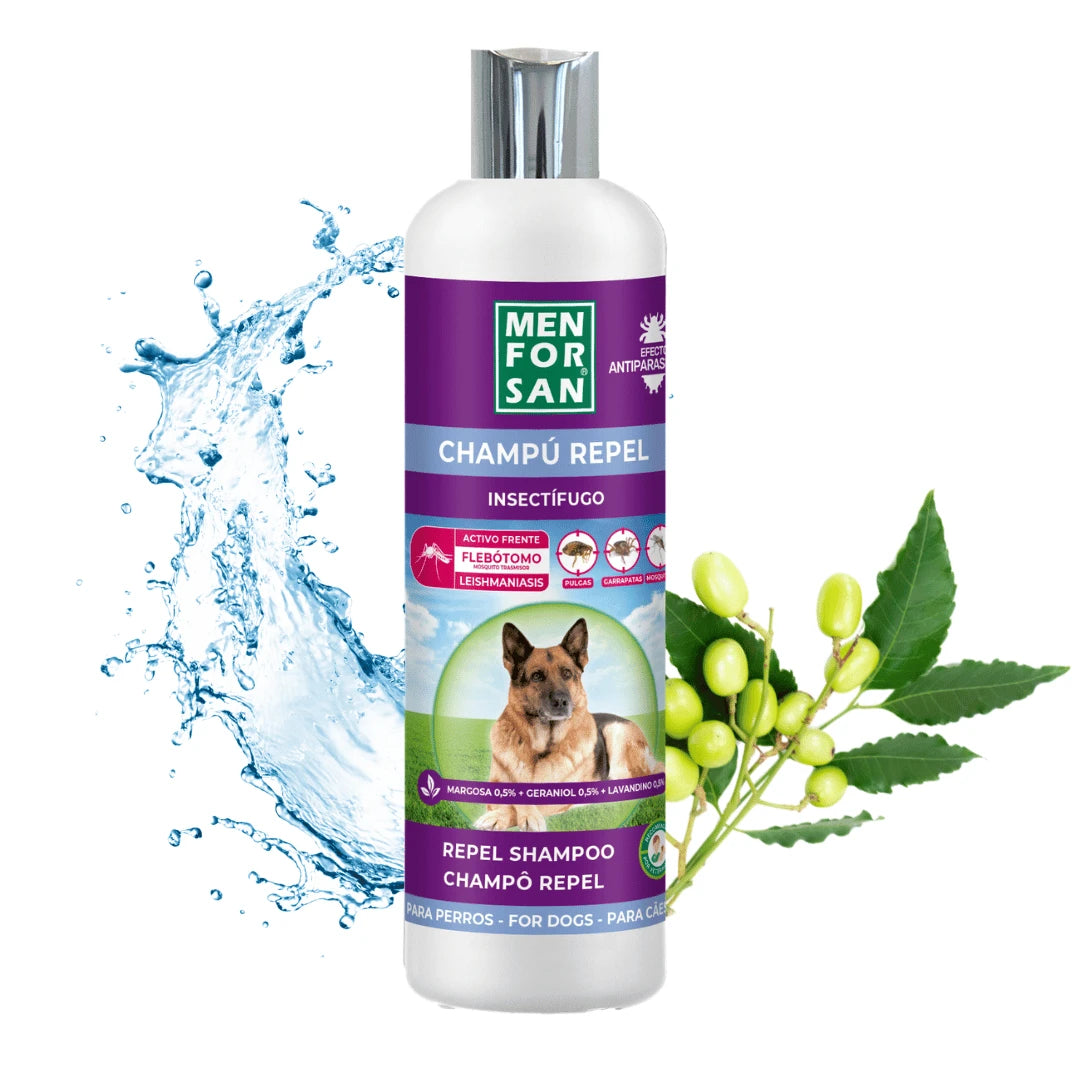 Champú Anti-insectos con margosa, geraniol y lavandino para perros — 300 ml