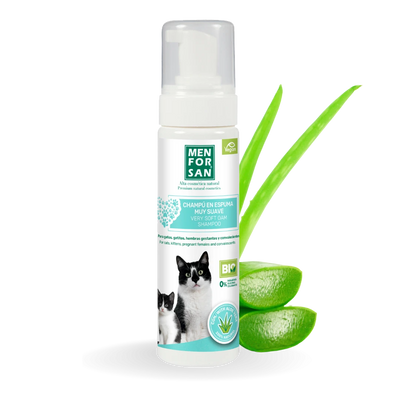 Champú en espuma con aloe vera para gatos — 200 ml
