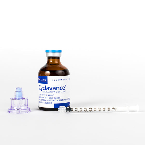 Virbac | Cyclavance ciclosporina solución oral para perros y gatos – frasco con jeringa dosificadora