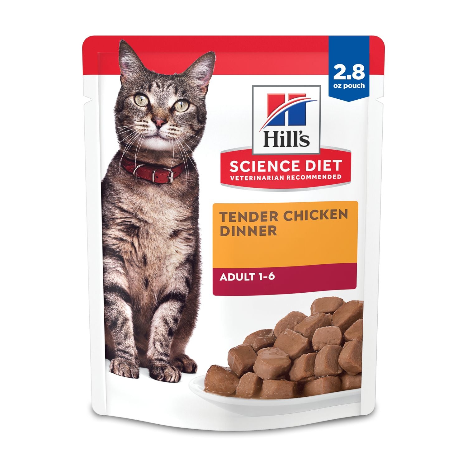 Hill's Science Diet | Alimento húmedo para gatos adultos Adult Tender Chicken Dinner (Pack de 6 sobres de 79.39g)