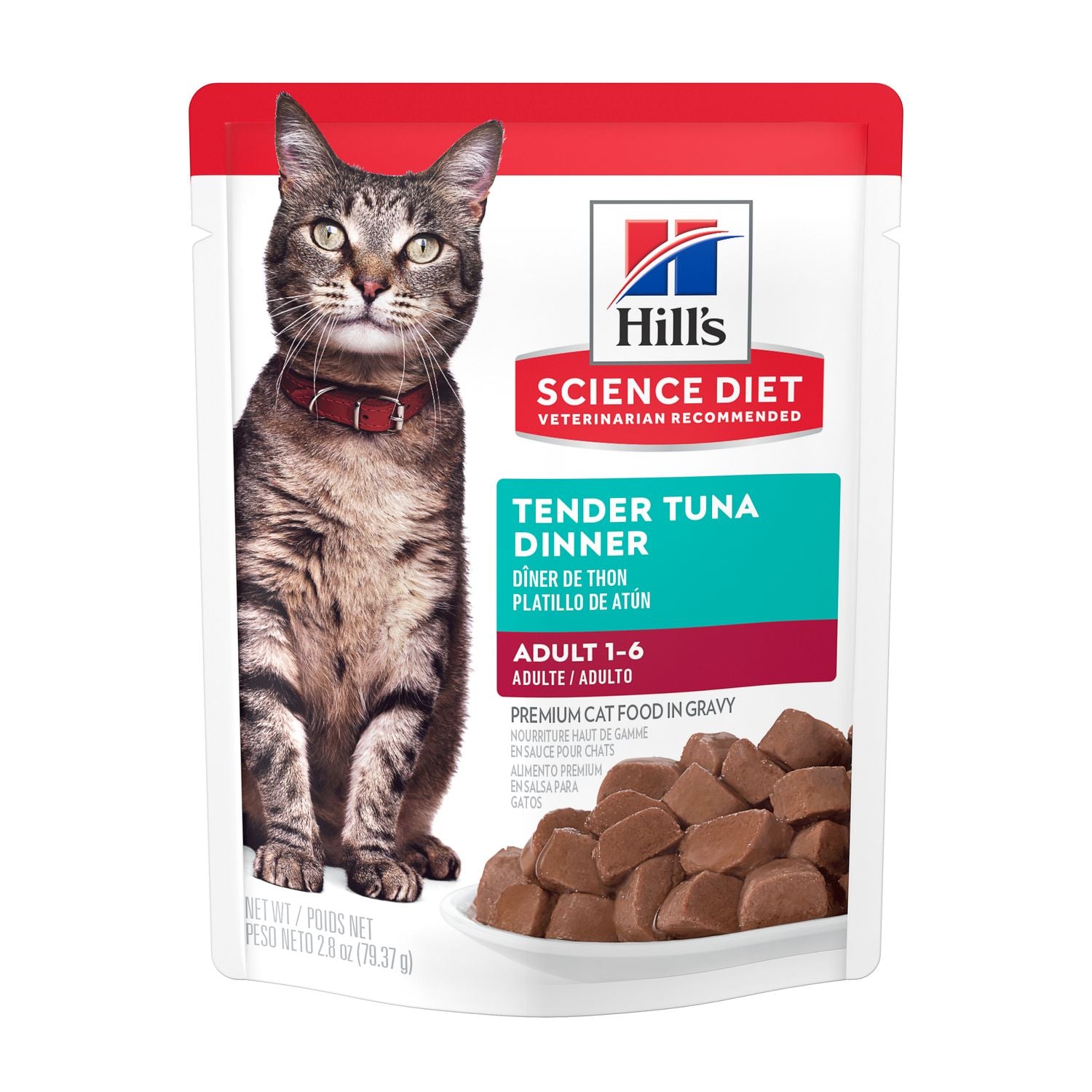 Hill's Science Diet | Alimento húmedo para gatos adultos Adult Tender Tuna Dinner (Pack de 6 sobres de 79.39g)