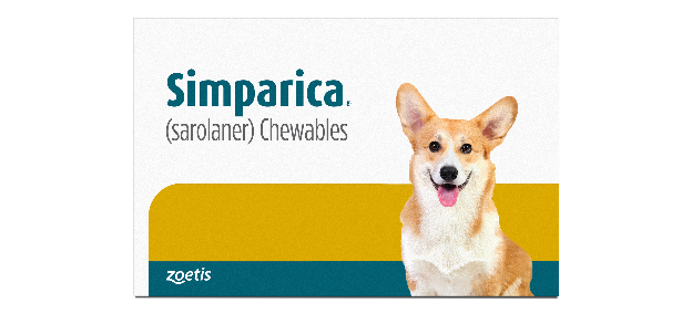 Caja oficial de Simparica sarolaner de Zoetis