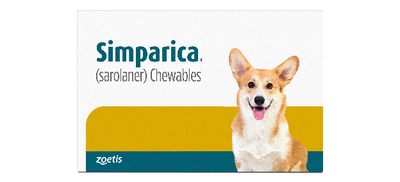 Caja oficial de Simparica sarolaner de Zoetis