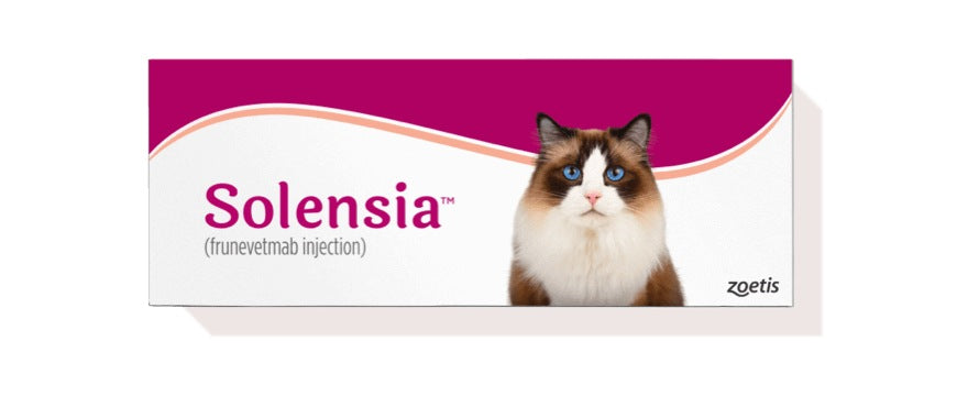 Caja oficial de Solensia frunevetmab inyectable de Zoetis